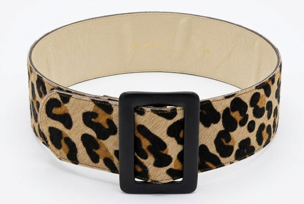 🐆 Jill Stuart Leopard Print Calf Hair Wide Belt - Size S 🐆